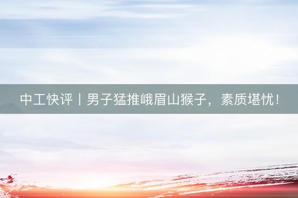 中工快评丨男子猛推峨眉山猴子，素质堪忧！