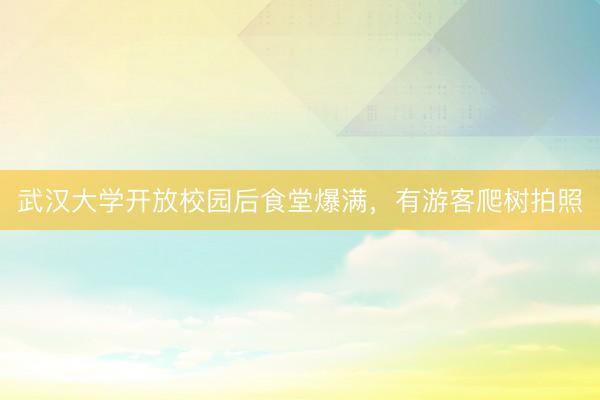 武汉大学开放校园后食堂爆满，有游客爬树拍照