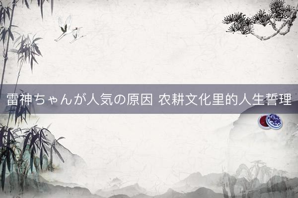 雷神ちゃんが人気の原因 农耕文化里的人生誓理