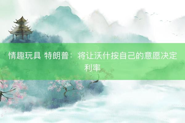 情趣玩具 特朗普：将让沃什按自己的意愿决定利率