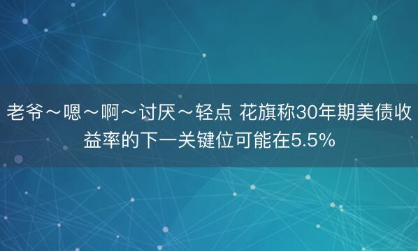 老爷～嗯～啊～讨厌～轻点 花旗称30年期美债收益率的下一关键位可能在5.5%