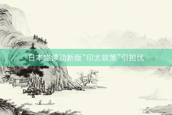 日本饱读动新版“印太政策”引担忧