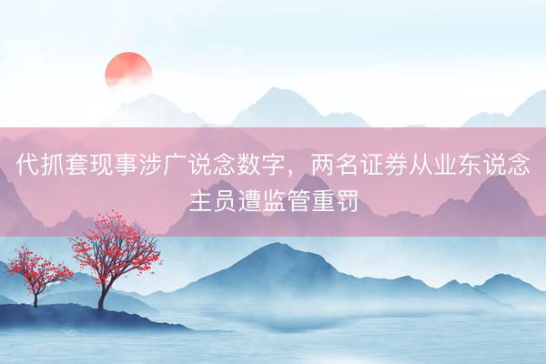 代抓套现事涉广说念数字，两名证券从业东说念主员遭监管重罚
