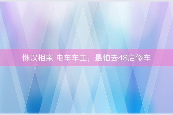 懒汉相亲 电车车主，最怕去4S店修车