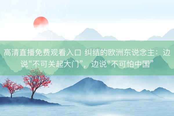 高清直播免费观看入口 纠结的欧洲东说念主：边说“不可关起大门”，边说“不可怕中国”