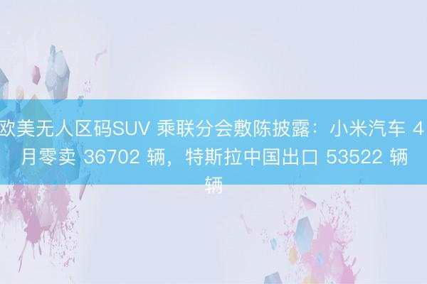 欧美无人区码SUV 乘联分会敷陈披露：小米汽车 4 月零卖 36702 辆，特斯拉中国出口 53522 辆
