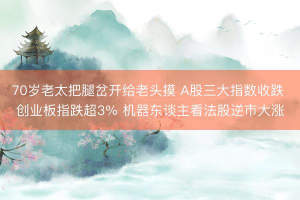 70岁老太把腿岔开给老头摸 A股三大指数收跌 创业板指跌超3% 机器东谈主看法股逆市大涨