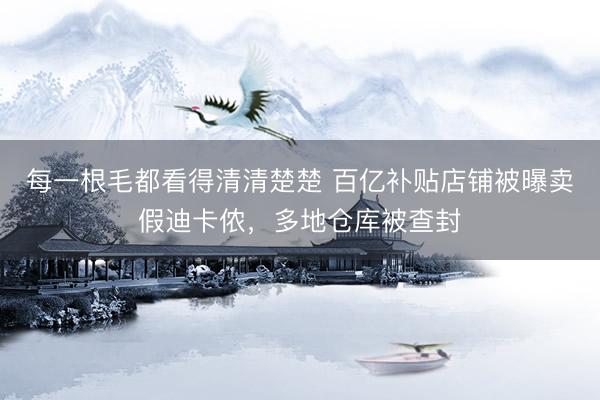 每一根毛都看得清清楚楚 百亿补贴店铺被曝卖假迪卡侬，多地仓库被查封