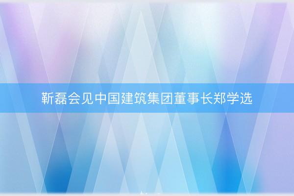 靳磊会见中国建筑集团董事长郑学选