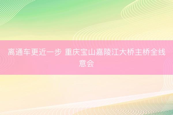 离通车更近一步 重庆宝山嘉陵江大桥主桥全线意会
